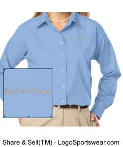 Ladies Long Sleeve Stain Release Poplin Design Zoom